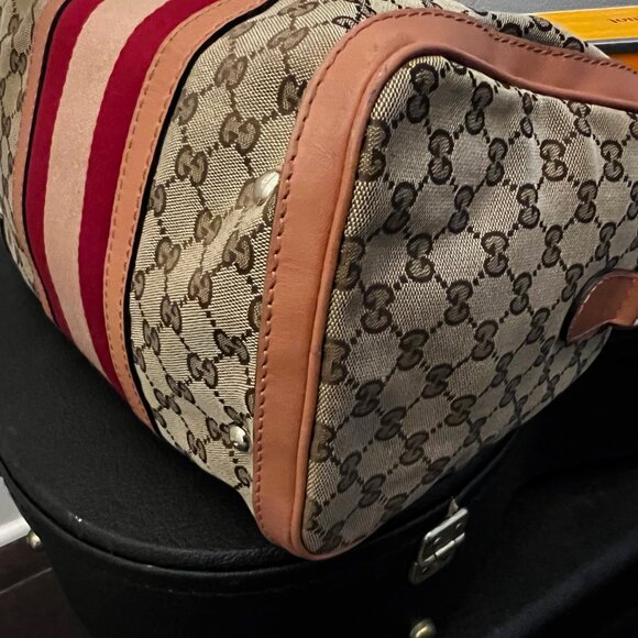Gucci Sherry Line GG Canvas Boston Bag – Rare Colorway – EUC w/ Entrupy Auth - Picture 6 of 13
